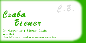 csaba biener business card